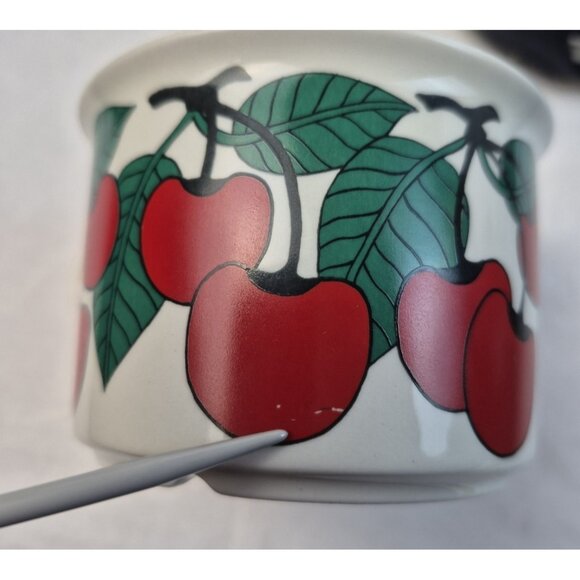 Arabia Finland Kirsikka Cherry Cherries Flat Cup with Saucer - Picture 2 of 8